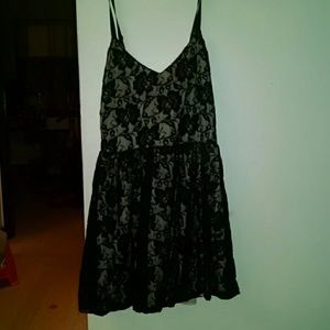 Lace black strap dress