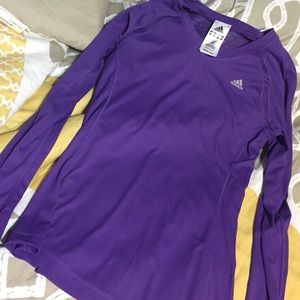 long sleeve purple climacool Adidas shirt