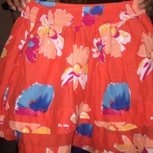 Orange floral skirt