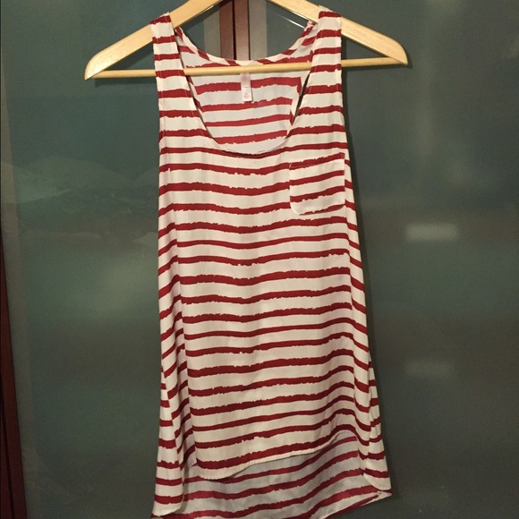 Red and white tank top