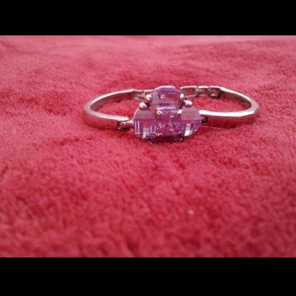 🍁Purple Clover Silver Bracelet🍁 - Picture 2 of 3