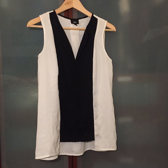 Black and white sleeveless top