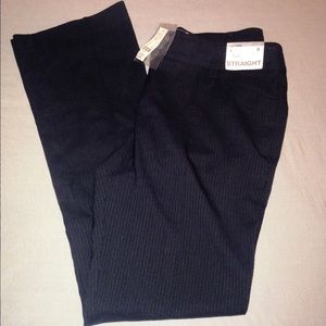 Black with charcoal pinstripes pants size 8