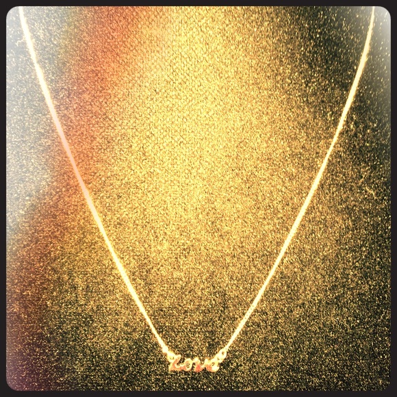 Longer silver toned necklace w "love" charm - Picture 1 of 2