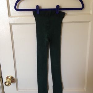 Ribbed dark green tights from H&M
