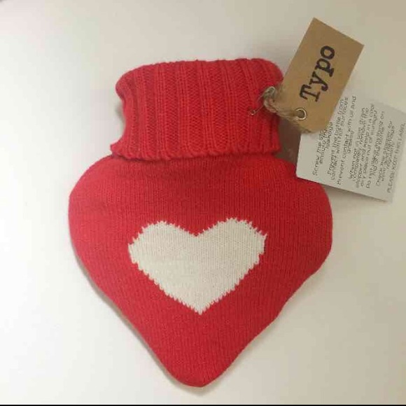 Typo- heart shaped hot water bottle
