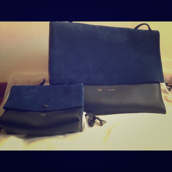 SOLD celine all soft bag and poach set. Authentic.