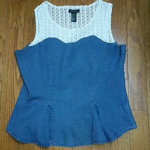 Adorable denim peplum top