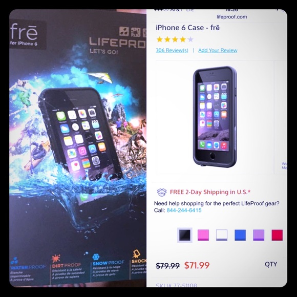 Iphone 6 life proof case black in color !