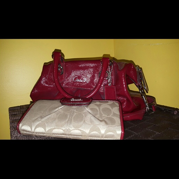 Coach Ashley purse and wallet red