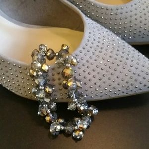 Dark Grey and Gold Stretch Bracelet