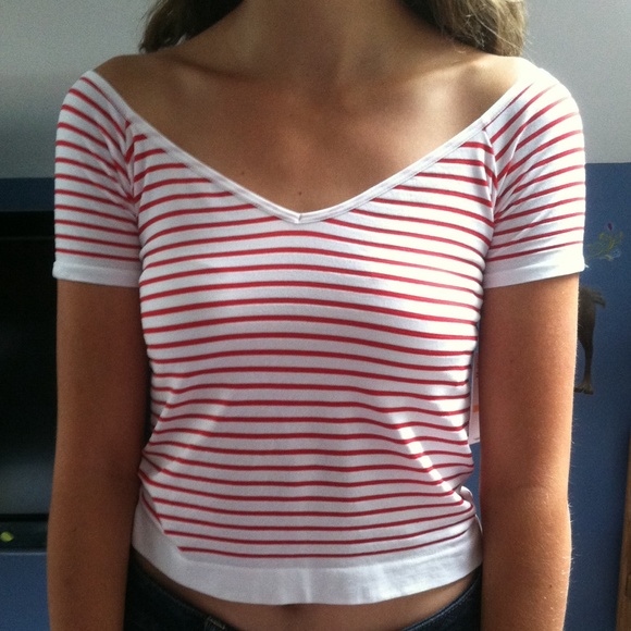 Jessica Simpson Red Nautical Stripe Shirt
