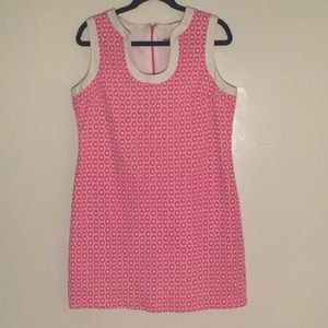 Pink & White Eyelet Shift Dress