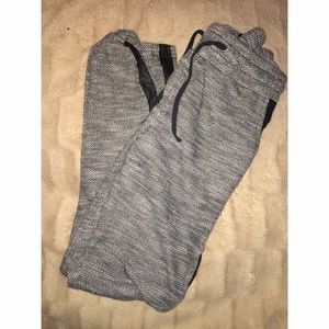 Gray and black joggers