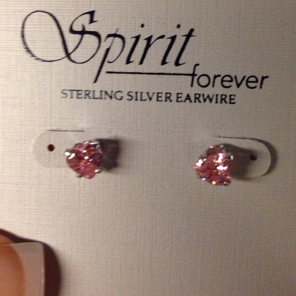 Pink heart earrings