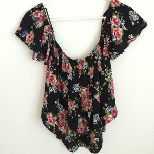 Off-Shoulder Floral Flounce Top
