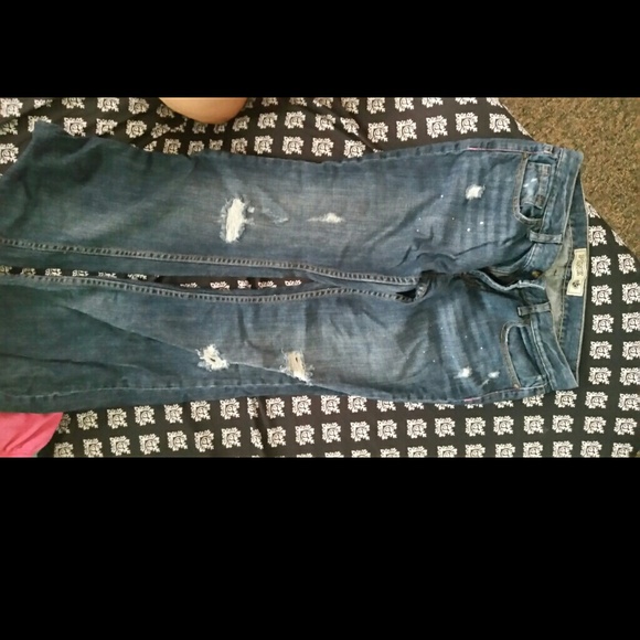 VS Pink Flare distressed flare jeans 8 short