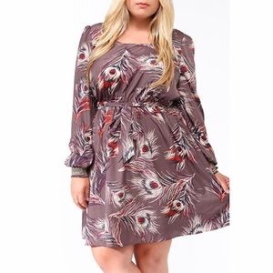 Forever21+ Peacock Feather Dress 3X