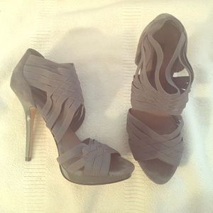 Zara grey suede/stretch heels