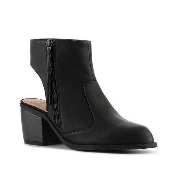 Black cutout booties