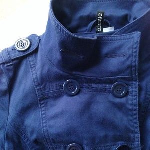 H&M navy blue military jacket