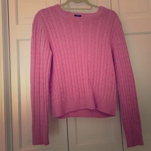 pink cable knit sweater from J. Crew