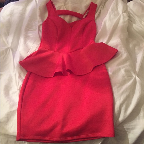 Pink peplum dress