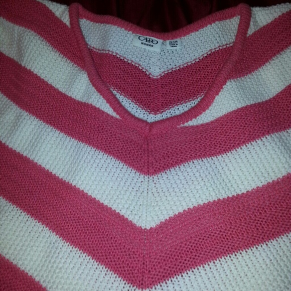 Coral chevron print knit sweater
