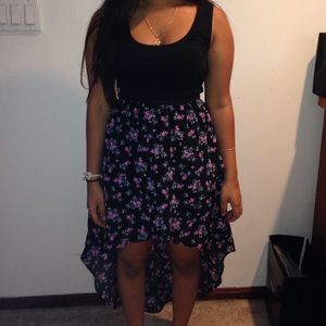High low dress with flowers