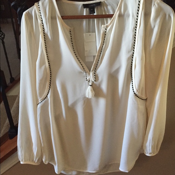 J Crew cream blouse NWT