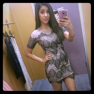 Black and Tan Lace Dress!