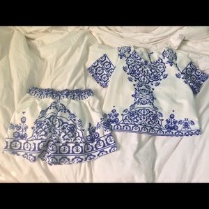 blue and white porcelain patterned set