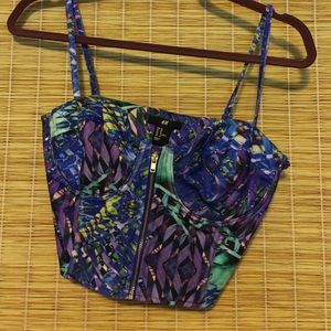 H&M crop top geometric tribal colorful