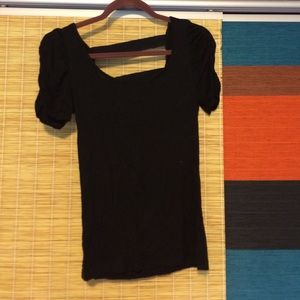 Black forever 21 top backless ruffled sleeves cute