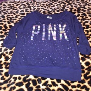 Navy blue pink shirt