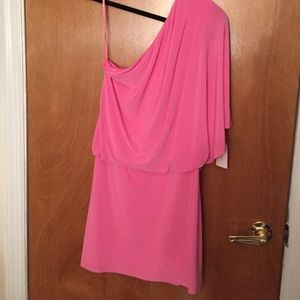 Jessica Simpson pink one shoulder dress