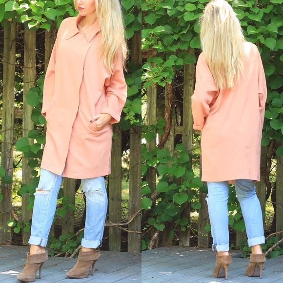 SOLD OUT▫️Blush Pink Duster Coat - Picture 2 of 3