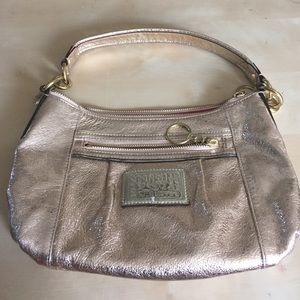 Authentic Metallic Gold Coach Poppy Purse
