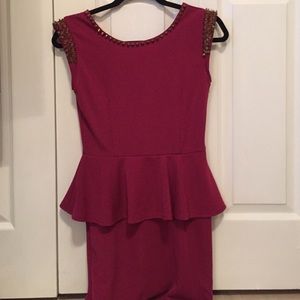 Studded peplum dress