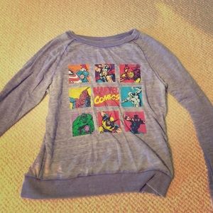 Purple graphic marvel sweater iron man Spider-Man