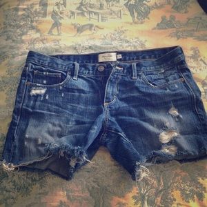 Midi length Abercrombie destroyed shorts