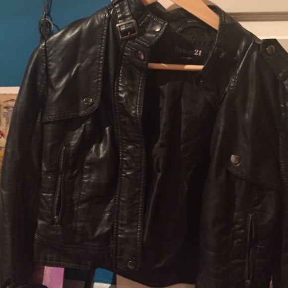 Forever 21 cropped leather jacket