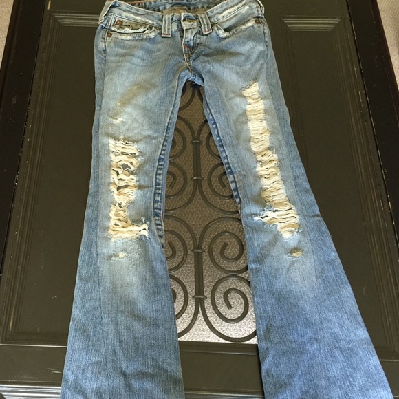 True Religion Light Stone Washed Joey Jeans