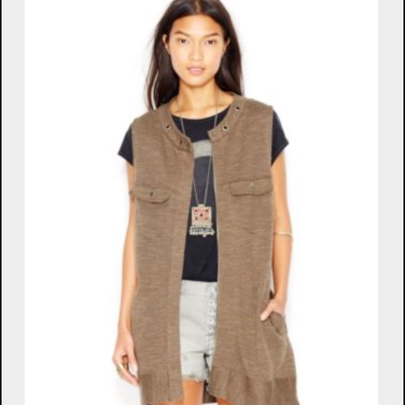 Free People highway dark olive vest sz Small NWT