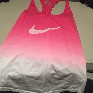 Pink white ombré Nike tank top