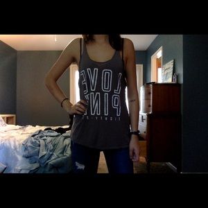 Love Pink Grey Tank