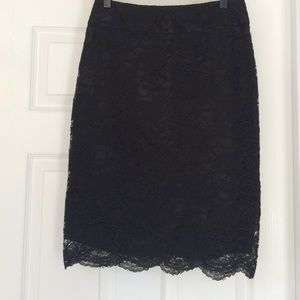 Banana Republic black lace pencil skirt.