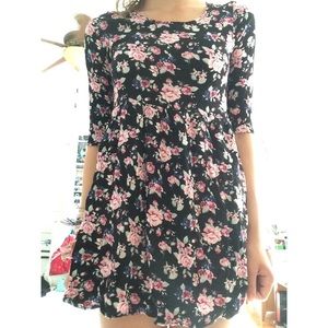 loose floral/black dress