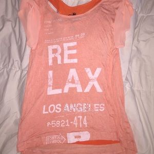 Peach colored graphic tee