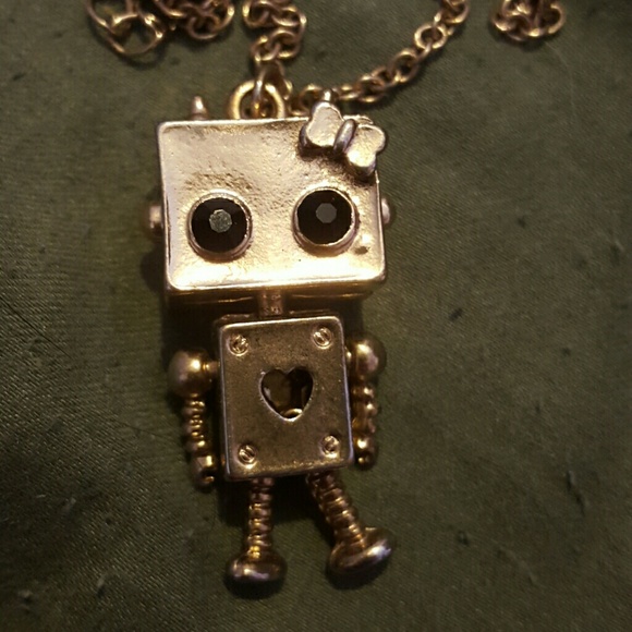 *SOLD IN BUNDLE* Girl robot goldcolored necklace - Picture 2 of 4